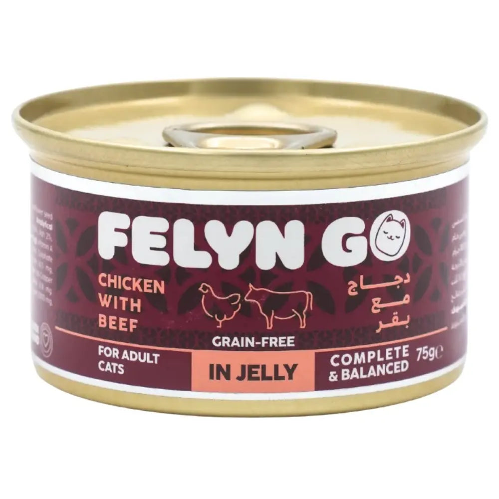 Felyn Go C&B Cans Chicken With Beef In Jelly Felyn Go Core