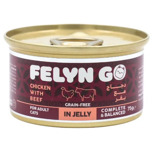 Felyn Go C&B Cans Chicken With Beef In Jelly Felyn Go Core