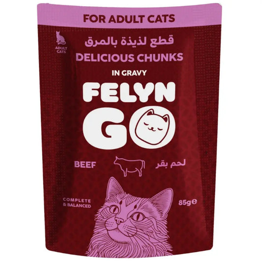 Felyn Go C&B Chunks In Gravy Beef Pouch Felyn Go Core
